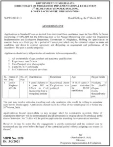 Jobs-In-Meghalaya-Junior-Engineer-Civil-Vacancy