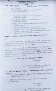 Meghalaya Mtet Exam Notification 2021